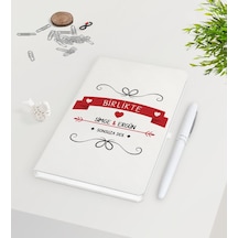 Kişiye Özel Sevgililer Günü Beyaz Defter Kalem Seti-44
