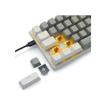 Z-11 Rgb Red Switch İngilizce Q Full Anti Ghosting Mekanik Oyuncu Klavyesi Beyaz-gri-turuncu Tuşlar