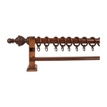 Boni Modern Rustik Ahşap Rustik Perde Askısı Tek Raylı-ceviz 350 Cm Ceviz
