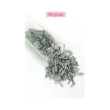 Tedar Uzun Boru Kesme Boncuk Çap 2mm Uzunluk 10 Mm - 60 Gram - Desenli Gümüş - Bnc283 Najmaddin (No:1) 8.5Cm X 10.5 Cm