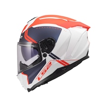 Ls2 Challenger 2 Kapalı Kask Tıtan Mat Beyaz Mavi Kırmızı Diğer