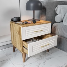 Panjurlu 2 Çekmeceli Komodin Pnj5002 Ekru Ceviz