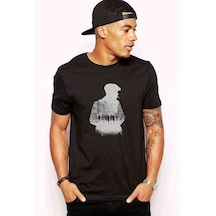 Peaky Blinders Tommy Shelby Gölge Baskılı Siyah Erkek Tshirt (528610831)