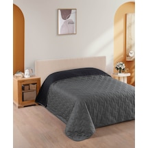 Menderes Home Cotton Collection Mı Çift Kişilik Yatak Örtüsü Gri - Siyah
