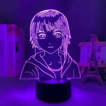 Goldenqian Seri Deneyler Anime 3d Erkek Için Gece Lambası 16 Renk Kız Odası Dekor Illusion Led Lamba Usb Manga Lain Şekil Uygun Çocuklar Hayranlar Noel Hediyeleri N99aqx Siyah