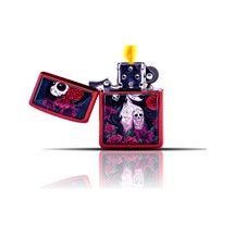 Çiçek Ve Kadın Desenli Benzinli Çakmak Çok Renkli