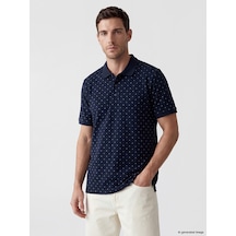 Lcwaıkıkı Classic Lacivert Polo Yaka Desenli Erkek Tişört