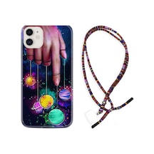 Apple Uyumlu iPhone 13 Mini Kılıf Rasta Boyun Askılı Finger Planet 1740
