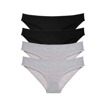 4 Adet Süper Eko Set Likralı Kadın Slip Külot Siyah Gri Çok Renkli