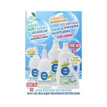 %100 Doğal Bitkisel Elde Bulaşık Ve Sıvı Jel Makine Bulaşık Deterjanı Seti