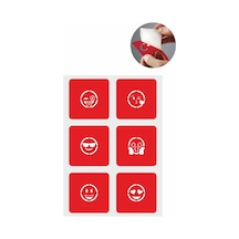 Enhavalı Sevimli Emojiler Geçici Dövme Kına Şablonu 5'li