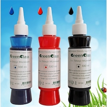 Green Class Mürekkep Seti- 3 x 100 ML Siyah - Kırmızı - Mavi