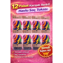 6 Lı 12 Paket Karışık Renkli Havlu Saç Tokası Yumuşak Elastik Dayanıklı Lastik Toka Seti Diğer