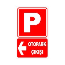 Otopark Çıkışı Sol Yön Levhası Levha 35x50 Cm Sticker