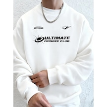 Startmore Tarzsokak Ultimate Frisbee Club Prints Erkek Sonbahar Modası Kapüşonlu Üst Bol Basit Tişörtler Sokak Po Beyaz