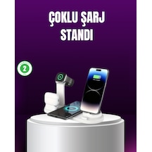 15w Hızlı Şarj Destekli 4 Ü 1 Arada Kablosuz Şarj İstasyonu Diğer