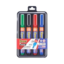 Brons Permanent Marker Kalem Kesik Uç 4 Lü Bls Br-9700 Çok Renkli