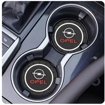 Opel Logolu Silikon Bardaklık Altlığı 2 Li Set Araç Içi Bardak Altlığı Aksesuar Siyah - Kırmızı