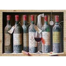 Cakatablo Tahta Rafta Yıllanan Nar Şarapları 1000 Parça Puzzle Yapboz Mdf Ahşap Standart