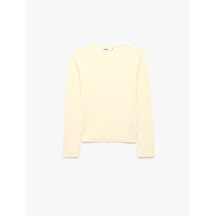 Koton Modal Kumaş Slim Fit Bisiklet Yaka Uzun Kollu Tişört Sarı 7wak50046ek