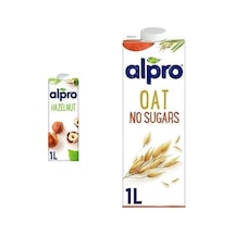 Fındık Bitki Bazlı İçecek 1 L Ve Alpro Şekersiz Yulaf Bitki Bazlı İçecek, 1 L 0.75 LT - 2.5 LT - 12 KG