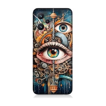 Realme 9 Pro 5g Uyumlu Soyut Gözlü Mekanik Kompozisyon Desenli Silikon Kılıf Çok Renkli