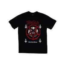 Krisiun Baskılı Unisex %100 Pamuk Siyah T-shirt SIYAH