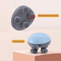 Ankatek Novahub Kablosuz Baş Masaj Aleti, 4 Yoğurma Başlığı, Mavi Mavi Mavi