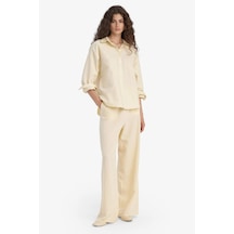 DeFacto Wide Leg Cepli Yüksek Bel Standart Boy Keten Karışımlı Pantolon F5024AX25SPBG357