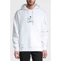 Road Runner Beep Beep Baskılı Beyaz Erkek Örme Sweatshirt (531024340)
