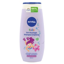 Nivea Kids 3'ü 1 Arada Duş Jeli Şampuan Saç Kremi 250 Ml Orman Meyveleri Kokulu Gözyaşsız Formül Orman Meyvesi