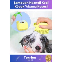 Seri Şampuan Hazneli Çok Kullanışlı Yumuşak Silikon Malzemeli Esnek Kedi Köpek Yıkama Kesesi