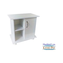 Kanki Pet 75 CM Mdf Akvaryum Düz Beyaz Sehpa 75 x 40 x 67 CM
