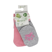 Kitikate Bibaby Biorganic Paw 2'Li Kaymaz Çorap 68393 Bej-Ekru