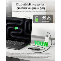 Usb-c Hub, 7 Portlu, 60 Hz De 4k Hdmı Ekran Desteği, Sd Ve Microsd Yuvaları, 100 W Güç İletimi, 5 Gbps Veri Aktarımı, Macbook, İpad Pro, Chromebook İçin Usb-c Çoklu Port Adaptörü, Hdmı 2.0, Gri
