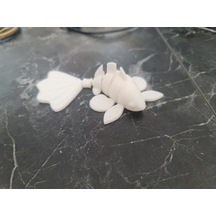 Doğal Pla Malzeme Altın Balığı Beyaz Renk 10cm Hareketli Oyuncak Balık
