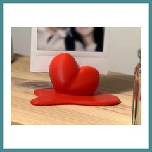 Trendexa 3d Baskı Eriyen Kalp Fotoğraf Tutucu Anlık Fotoğraf Standı Kalp Formlu Masaüstü Fotoğraf Tutacağı Kırmızı Mac