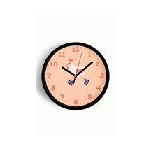 Paten Kayan Sevimli Tavuk Çocuk Odası Duvar Saati - 30cm - Önü Camlı Siyah Kasa - Sessiz Mekanizma-jh1013 Siyah