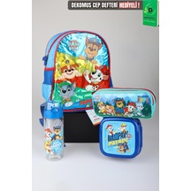 X Dekomus Lisanslı Paw Patrol Pawsome Squad 35 Cm Küçük Boy Anaokul,termoslu Beslenme Ve Kalem Çantası,beslenme Kabı,500 Ml Matara Seti Altın