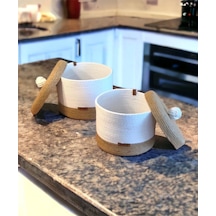 Hasır Sepet, 2'li Kapaklı Dekoratif Sepet