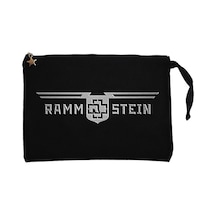 Rammstein Double Line Siyah Clutch Astarlı Cüzdan / El Çantası Siyah
