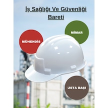 Beyaz Baret Mühendis Mimar Saha Elemanı Endüstriyel Profesyonel İş Güvenliği Uzmanı Enseden Ayarlı B