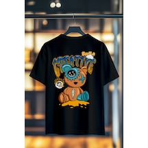 Book Orbook Smile Creative %100 Heavy Cotton Premium Kalite Sırt Baskılı T-shirt Siyah