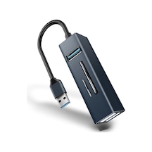15101 5 In 1 Usb3.0 İla 3 X Usb + Sd / Tf Kart Okuyucu Hub Adaptörü Mavi