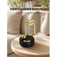 Altın Nota Figürlü Dönen Müzik Kutusu Dekoratif Music Box Yeni Nesil - Lisinya