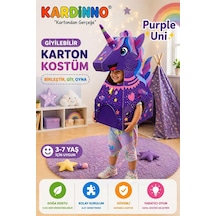 Kardinno Purple Uni Eğitici Oyuncak Karton Giyilebilir Çocuk Kostümü Etkinlik Parti Kostümü Mor