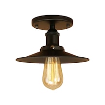 Dylight Retro Metal Dekoratif Siyah Tavan Plofyoner Avize Çap. 23 Cm-dy00139 Beyaz