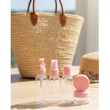 30 Ml 5 Li Seyahat Banyo Şişe Seti Çantalı Şeffaf