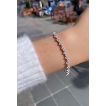 Gümüş 2,5 Mm Ve 3 Mm Taşlı Zikzak Model Su Yolu Bileklik Diğer Gümüş 2,5 Mm Ve 3 Mm Taşlı Zikzak Model Su Yolu Bileklik Diğer