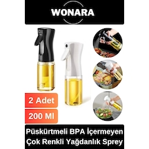 Püskürtmeli Bpa İçermeyen Beyaz Ve Siyah Plastik Fan Başlıklı Cam Şişe Yağdanlık Sprey 200 Ml Diğer